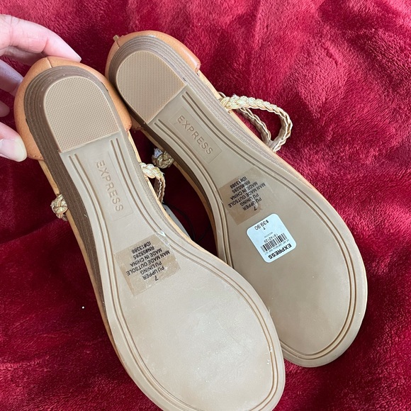 Express Gold Strap Sandals (7) - Picture 9 of 9